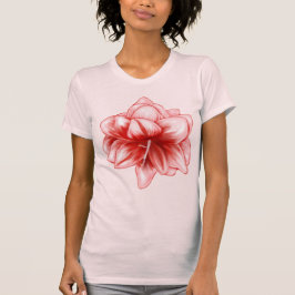 Illustriert-rosa-weiße Amaryllis T-Shirt