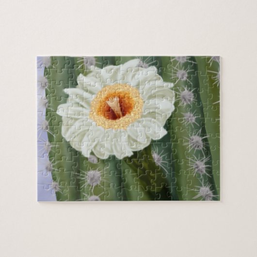 Illustriert Saguaro Cactus White Blume Puzzle (Horizontal)