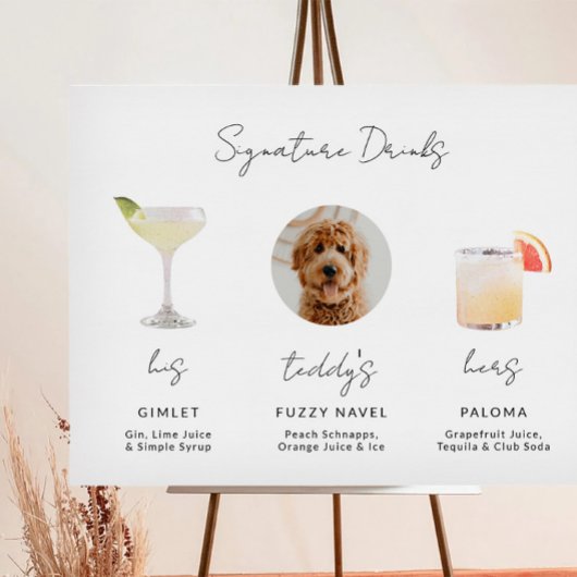 Illustriert Signature Drink-Zeichen Poster