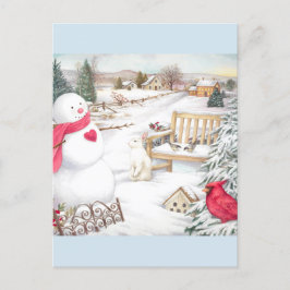 Illustriert Snowmen Winter Wonderland Postkarte
