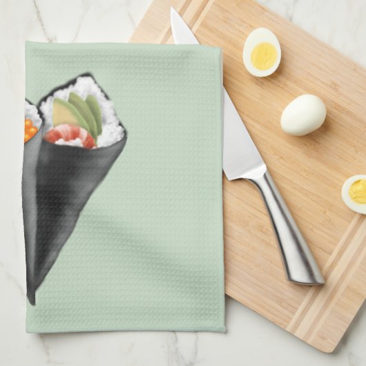 Illustriert Sushi Handroll Geschirrtuch (Viertel Falte)