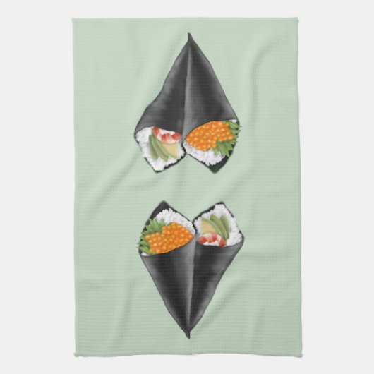 Illustriert Sushi Handroll Geschirrtuch (Vertikal)