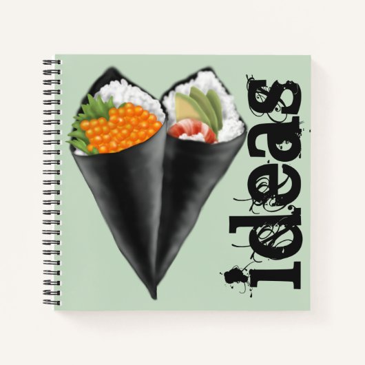 Illustriert Sushi Handroll Notizblock (Vorderseite)