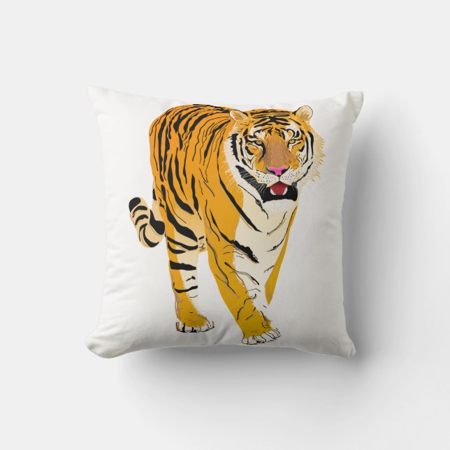 Illustriert Tiger Kissen (Vorderseite)