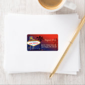 Illustriert Twilight Las Vegas Wedding Address Adressaufkleber (Insitu)