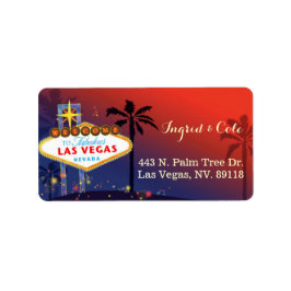 Illustriert Twilight Las Vegas Wedding Address Adressaufkleber