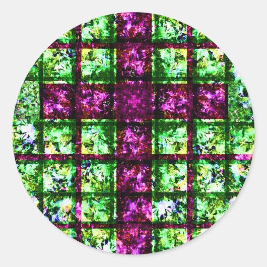 Illustriert verkettete Glaskreuzkleber Runder Aufkleber (Vorderseite)