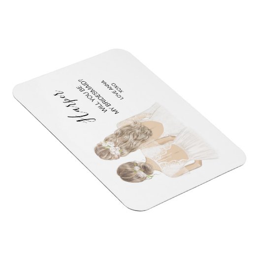 Illustriert Werden Sie mein Magnet für Brautjungfr (Rechte Seite)