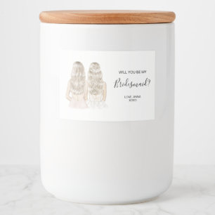 Illustriert wirst du mein Bridesmaid-Kerzenlabel s Lebensmitteletikett