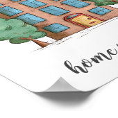 Illustriert Zuhause Sweet Zuhause Apartment Gebäud Poster (Ecke)