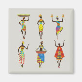 Illustrierte afrikanische Frauen Magnet (Vorne)