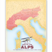 Illustrierte Alpenkarte Aufkleber (Vorderseite)