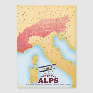 Illustrierte Alpenkarte Magnetkarte
