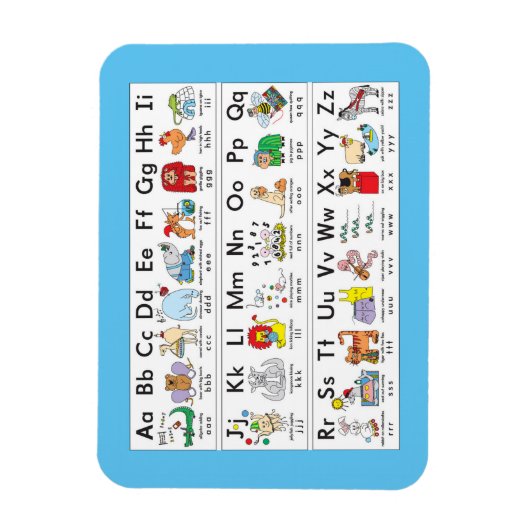 Illustrierte Alphabettiere Magnet (Vertikal)