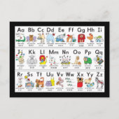 Illustrierte Alphabettiere Postkarte (Vorderseite)