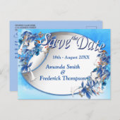 Illustrierte Aquarellblume Daten speichern Ankündigungspostkarte (Vorne/Hinten)