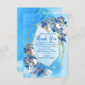 Illustrierte Aquarellmoon-Blume Danke-Karte RSVP Karte (Vorne/Hinten)