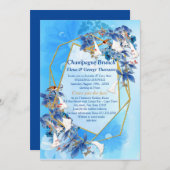 Illustrierte Aquarellmoon Blume Dusche Einladung (Vorne/Hinten)