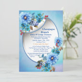 Illustrierte Aquarellmoon Blume Dusche Einladung (Stehend Vorderseite)