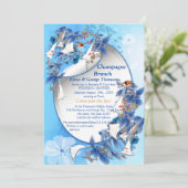 Illustrierte Aquarellmoon Blume Dusche Einladung (Stehend Vorderseite)