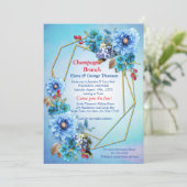 Illustrierte Aquarellmoon Blume Dusche Einladung (Stehend Vorderseite)