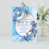 Illustrierte Aquarellmoon-Blume Vielen Dank RSVP Karte (Stehend Vorderseite)