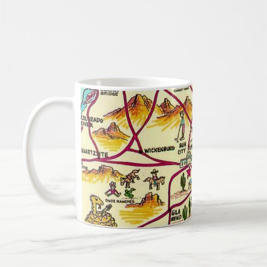 Illustrierte Arizona Karte Tasse (Links)