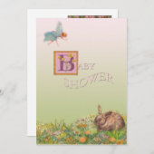 Illustrierte BABY-DUSCHEN-MAGISCHE EINLADUNG (Vorne/Hinten)