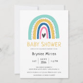 Illustrierte Babydusche aus Rainbow Einladung (Vorderseite)