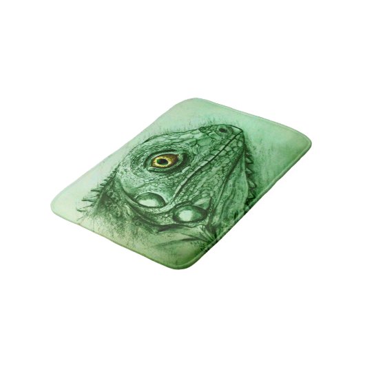 Illustrierte Badematte - Iguana (Schrägansicht)