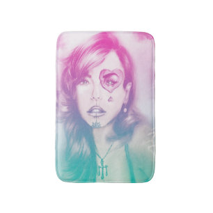 Illustrierte Badematte - Regenbogen