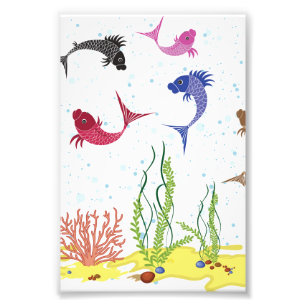 Illustrierte Betafische Fotodruck