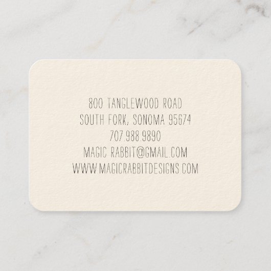 Illustrierte Bird-Visitenkarte Visitenkarte (Rückseite)