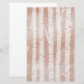 Illustrierte Birkenbäume Briefpapier (Vorne/Hinten)