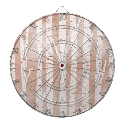 Illustrierte Birkenbäume Dartscheibe (vorne)