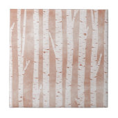 Illustrierte Birkenbäume Fliese (Vorderseite)