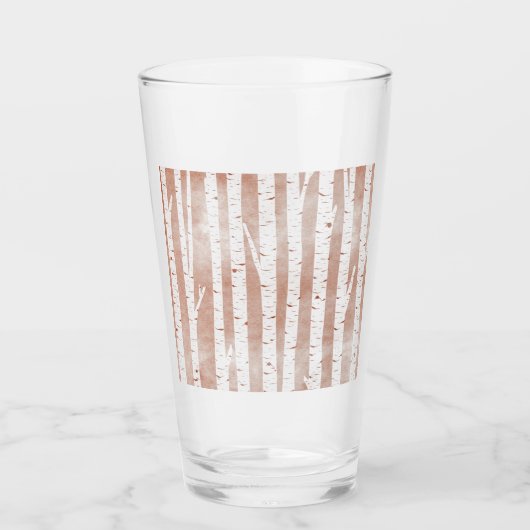 Illustrierte Birkenbäume Glas (Vorderseite)