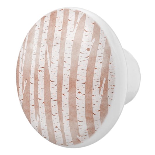 Illustrierte Birkenbäume Keramikknauf (Rechts)