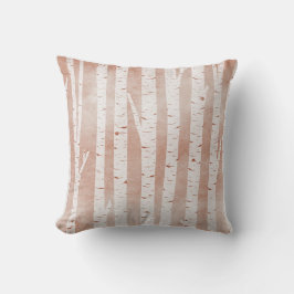 Illustrierte Birkenbäume Kissen