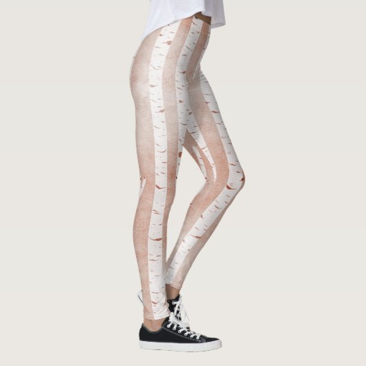 Illustrierte Birkenbäume Leggings (Rechts)