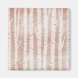 Illustrierte Birkenbäume Magnet