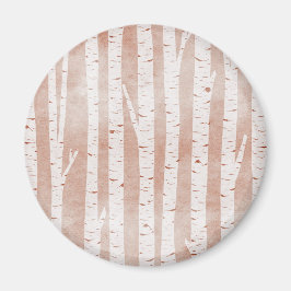 Illustrierte Birkenbäume Magnet