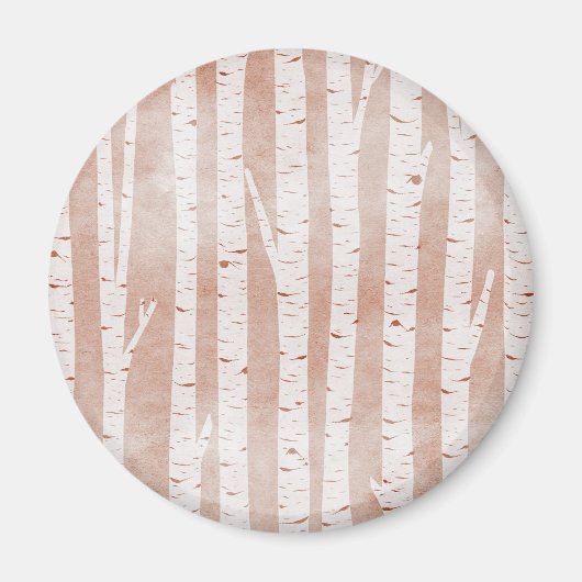Illustrierte Birkenbäume Magnet (Vorne)