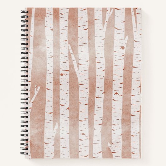 Illustrierte Birkenbäume Notizblock (Vorderseite)