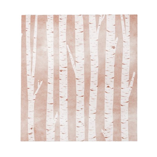 Illustrierte Birkenbäume Notizblock (Vorderseite)