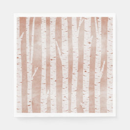 Illustrierte Birkenbäume Serviette