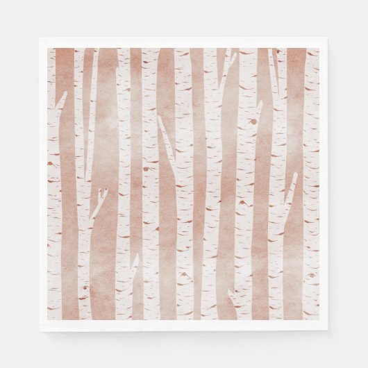 Illustrierte Birkenbäume Serviette (Vorderseite)