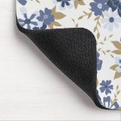 Illustrierte Blaue Vektor-Blume Reben Mousepad (Ecke)