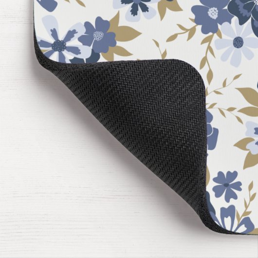 Illustrierte Blaue Vektor-Blume Reben Mousepad (Ecke)