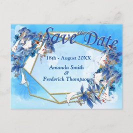 Illustrierte Blume Ankündigungspostkarte